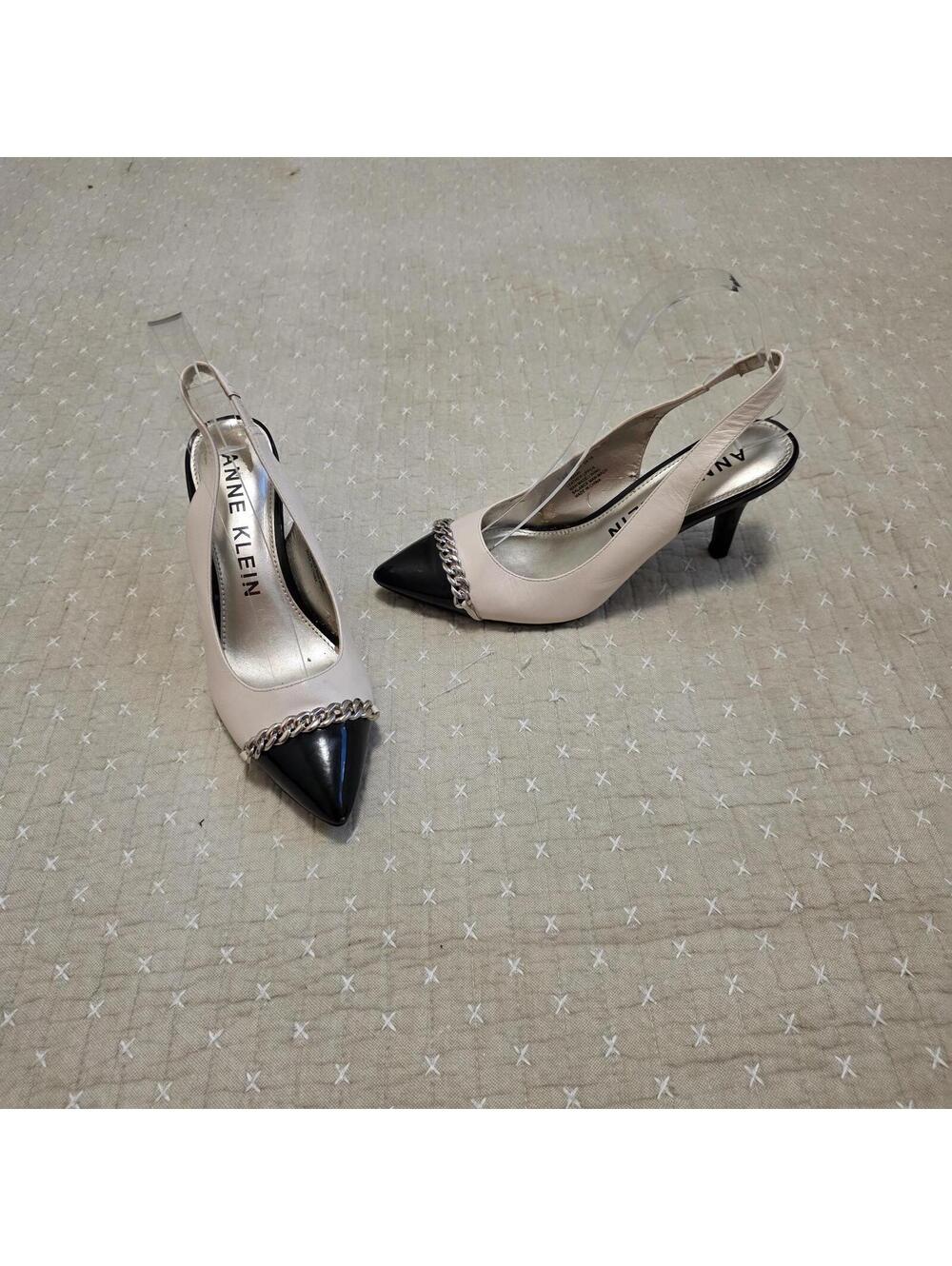 Ann Klein Y2K Akyavari leather slingback heels sz 6.5 US